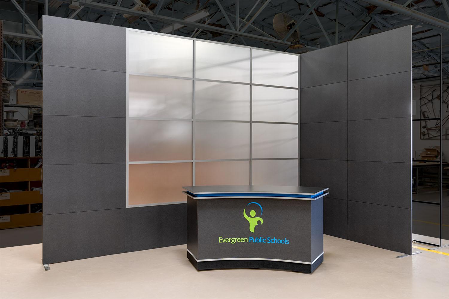 Simple Corner Set | Small TV Studio Set Design – TVsetdesigns.com