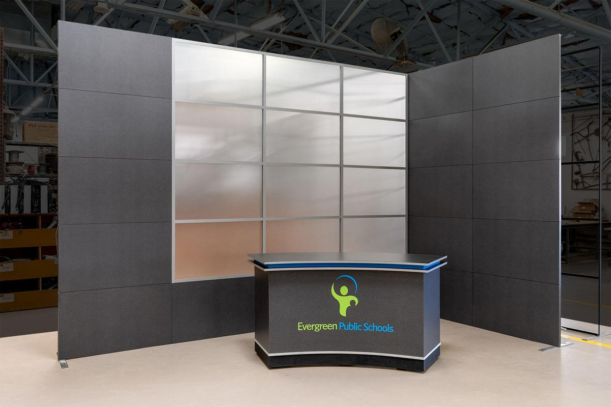Simple Corner Set | Small TV Studio Set Design – TVsetdesigns.com
