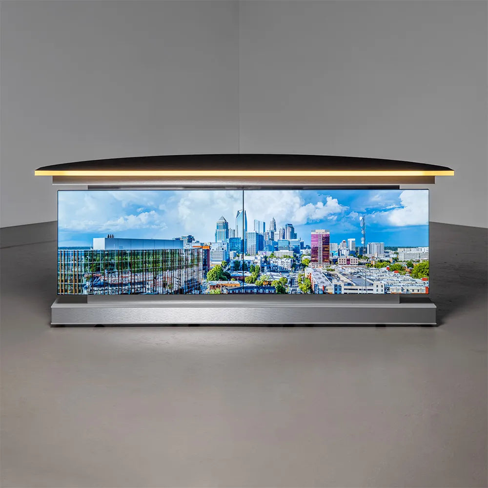 Panoramic Monolith Desk | Broadcast Studio Furniture – TVsetdesigns.com