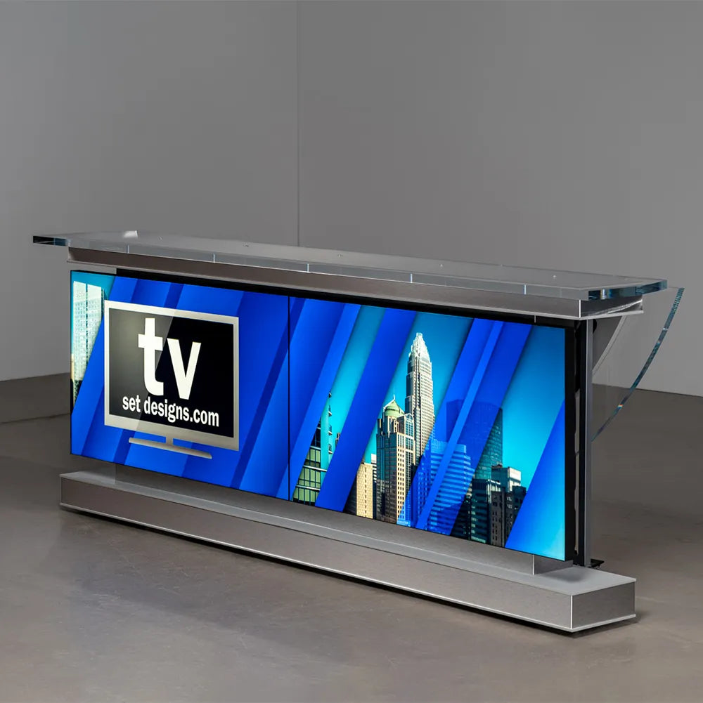 Panoramic Monolith Desk | Broadcast Studio Furniture – TVsetdesigns.com
