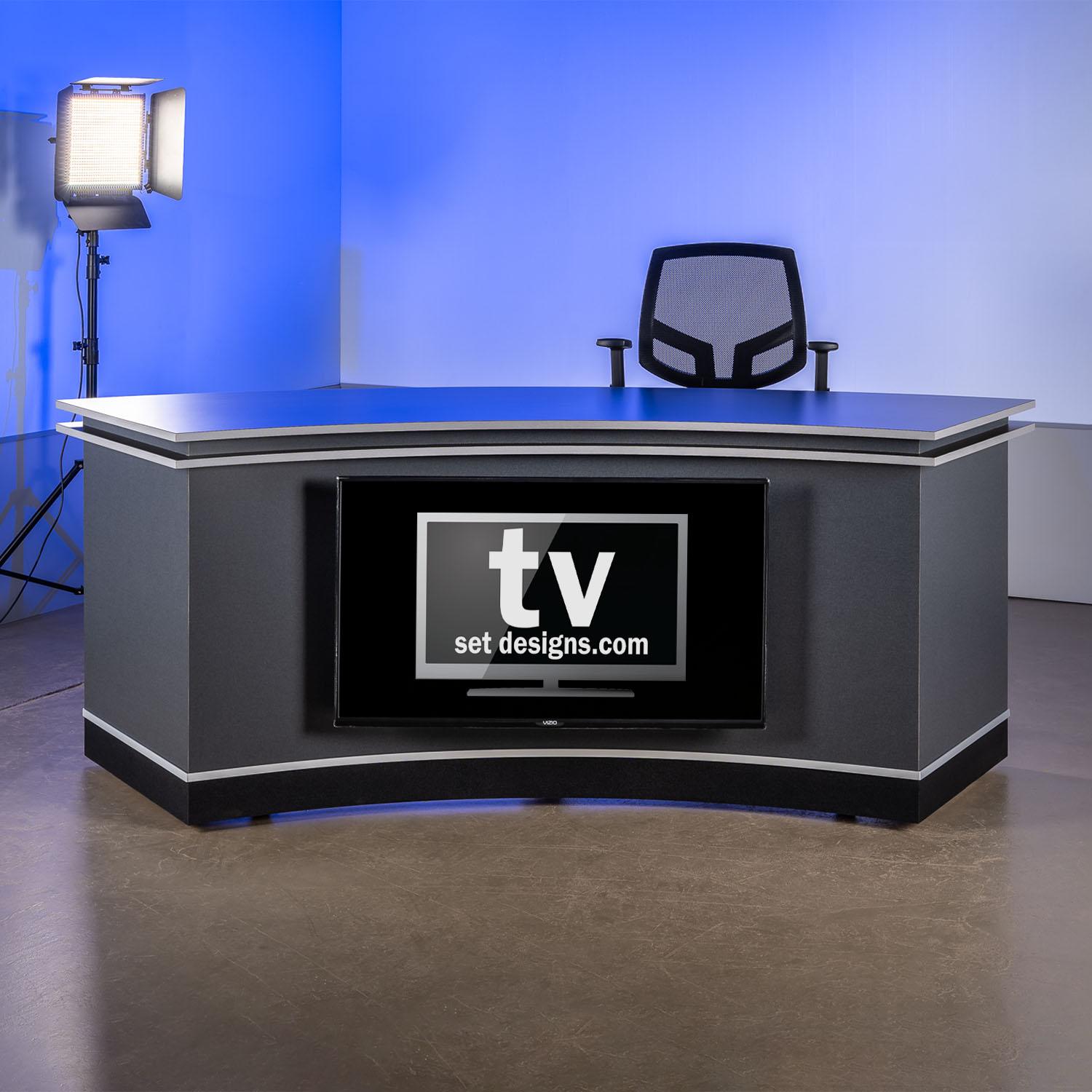 Small Classic Wide Angle News Desk  Broadcast Desk –