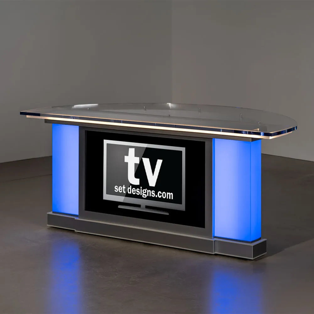 Monolith News Desk | Broadcast Studio Furniture – TVsetdesigns.com
