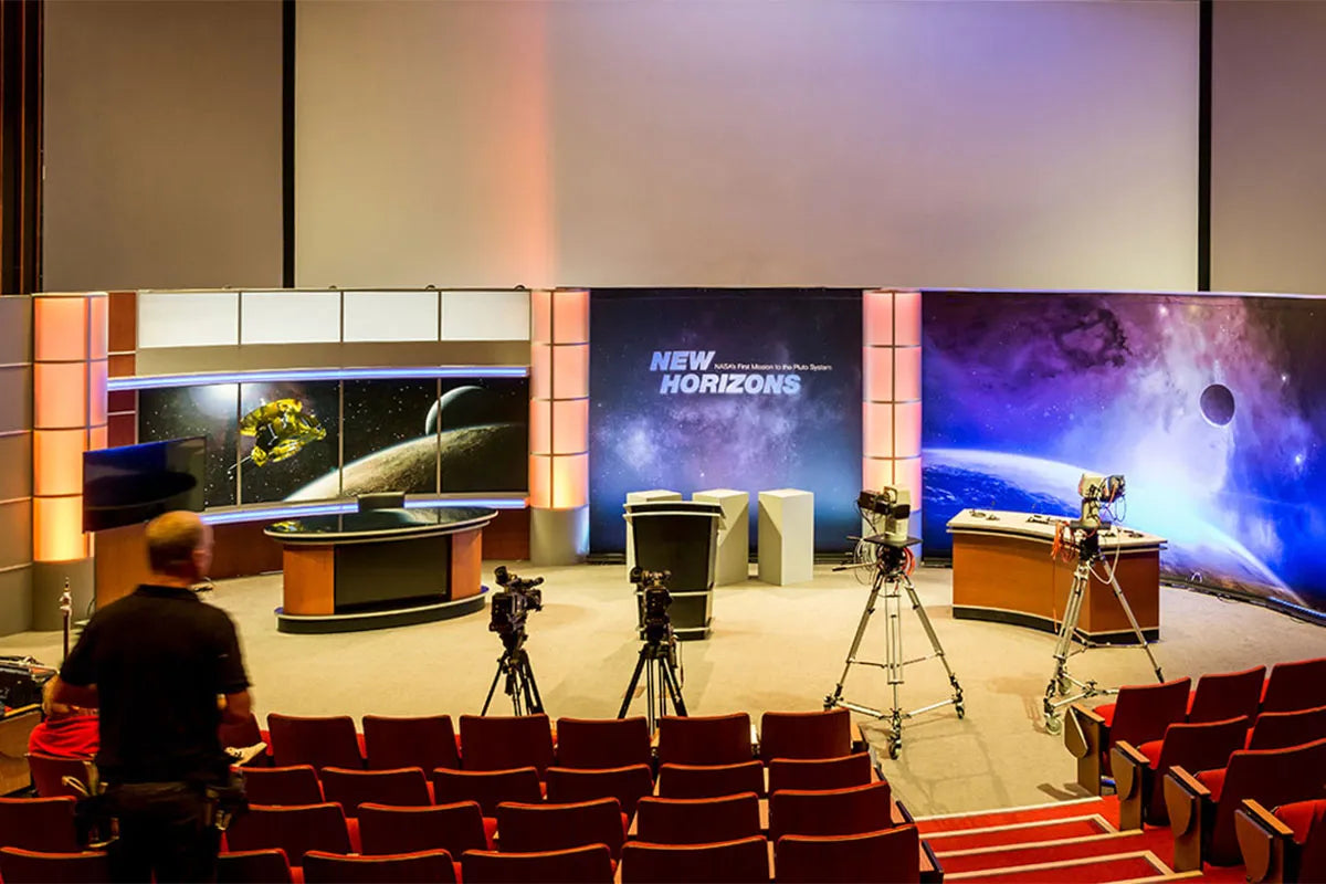 Auditorium stage & livestream design & fabrication for NASA