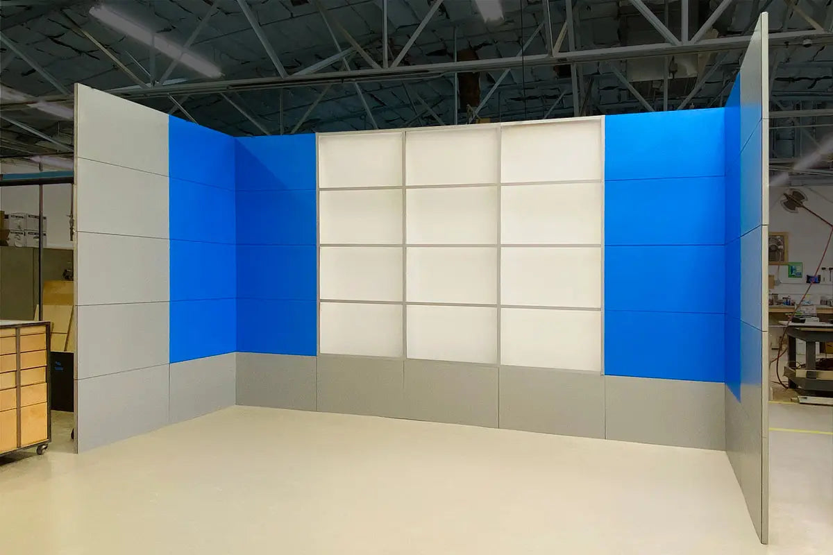Simple Talk Set Simple Two Corner Set | Broadcast Studio Solutions – TVsetdesigns.com