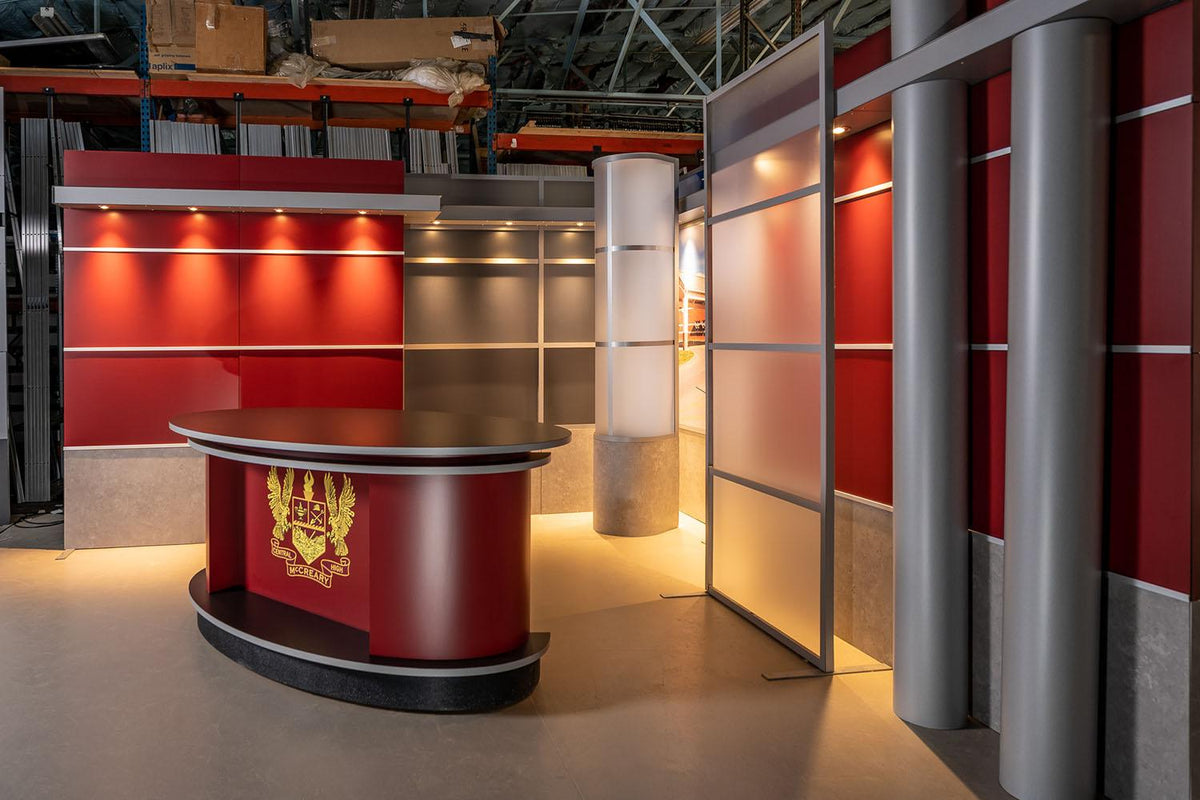Small Corner Set | News Studio Set Design – TVsetdesigns.com