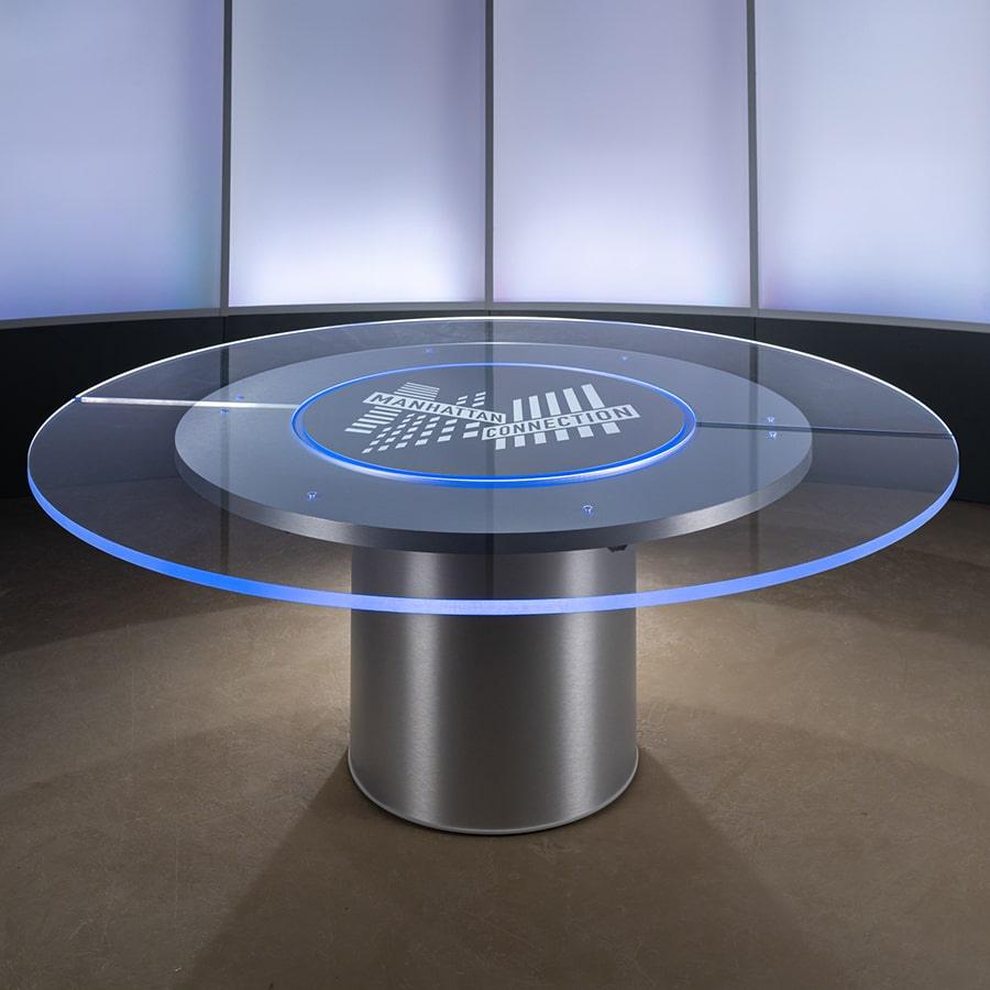 New Product! Panoramic Monolith News Anchor Desk – TVsetdesigns.com