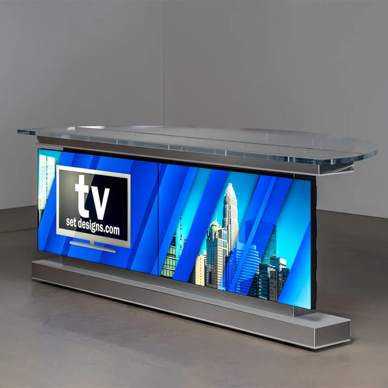Panoramic Monolith Desk | Broadcast Studio Furniture – TVsetdesigns.com