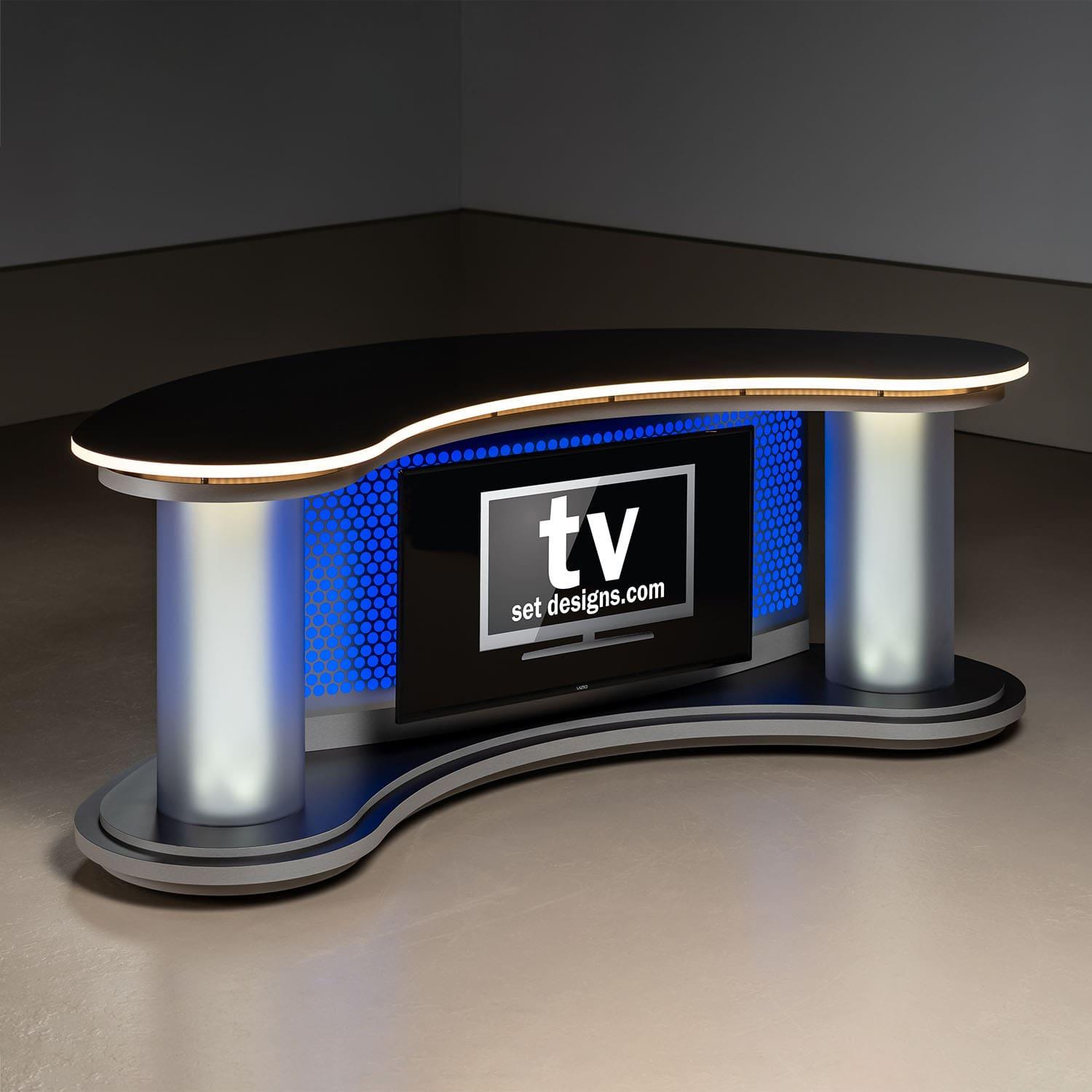 Small Classic Wide Angle News Desk  Broadcast Desk –
